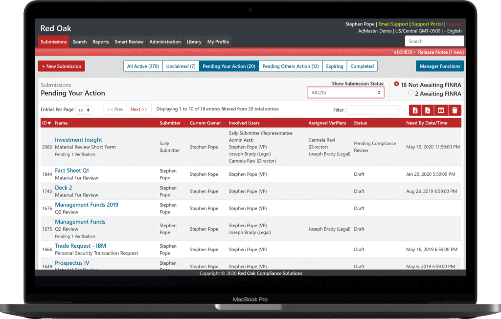  Red Oak Compliance software screenshot